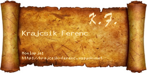 Krajcsik Ferenc névjegykártya