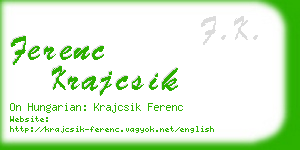 ferenc krajcsik business card